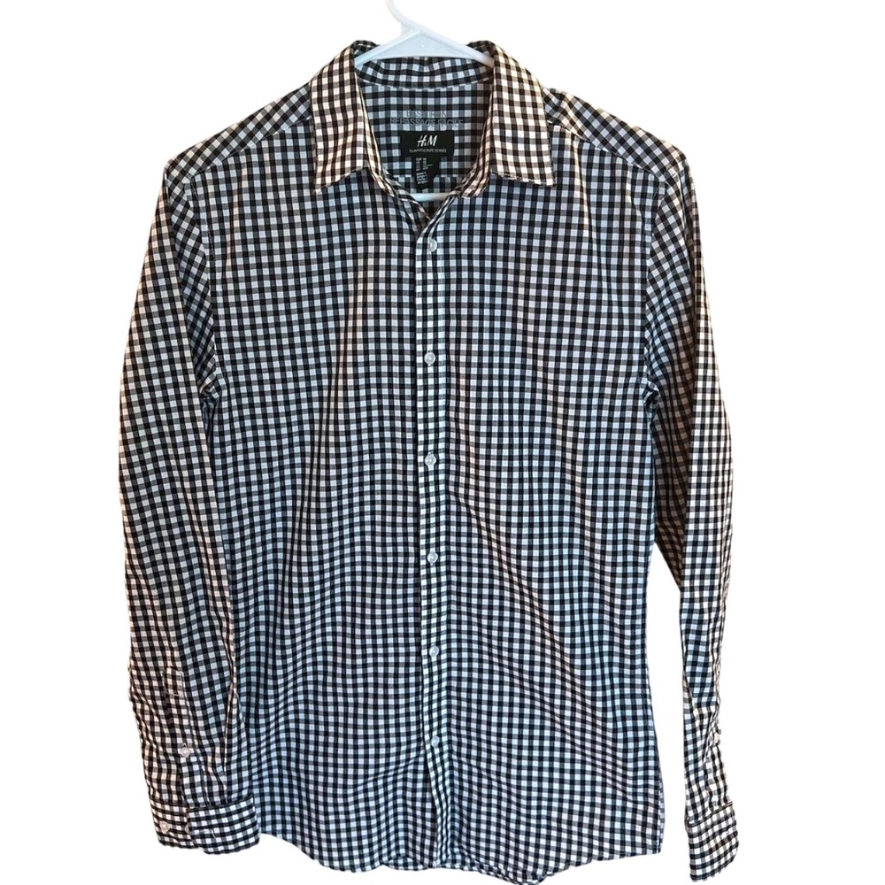 H&M Checkered Button Down Mens XS